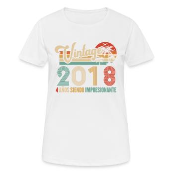Anniversaire Vintage Idée Cadeau D Anniversaire 4 - T-shirt respirant Femme - blanc - Devant - AI Model Female 172 dark (172cm)