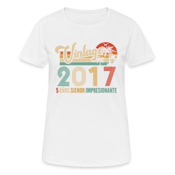 Anniversaire Vintage Idée Cadeau D Anniversaire 5 - T-shirt respirant Femme - blanc - Devant - AI Model Female 172 dark (172cm)