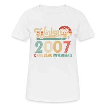 Anniversaire Vintage Idée Cadeau D Anniversaire 15 - T-shirt respirant Femme - blanc - Devant - AI Model Female 172 dark (172cm)