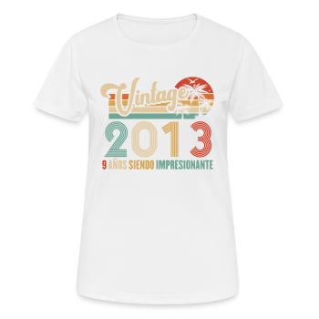 Anniversaire Vintage Idée Cadeau D Anniversaire 9 - T-shirt respirant Femme - blanc - Devant - AI Model Female 172 dark (172cm)