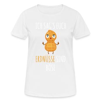 Peanuts Are Evil | Funny Peanut Allergy | - Women's Breathable T-Shirt - white - Front - AI Model Female 172 dark (172cm)