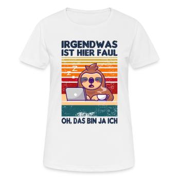 Quelque chose est pourri ici, oh, c’est moi | - T-shirt respirant Femme - blanc - Devant - AI Model Female 172 dark (172cm)
