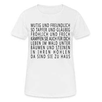 mutig und freundlich - die Gummibärenbande - Frauen T-Shirt atmungsaktiv - Weiß - Vorne - AI Model Female 172 dark (172cm)
