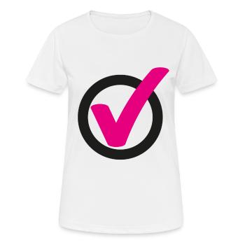 Tick Check mark sign - Women's Breathable T-Shirt - white - Front - AI Model Female 172 dark (172cm)