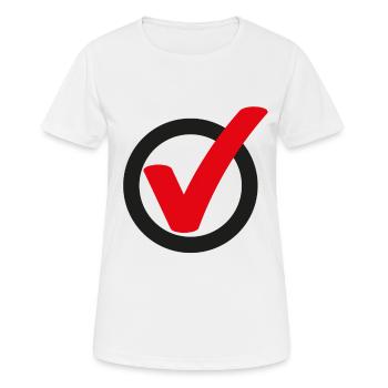 Tick Check mark sign - Women's Breathable T-Shirt - white - Front - AI Model Female 172 dark (172cm)