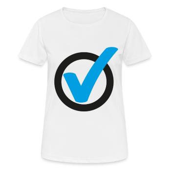 Tick Check mark sign - Women's Breathable T-Shirt - white - Front - AI Model Female 172 dark (172cm)