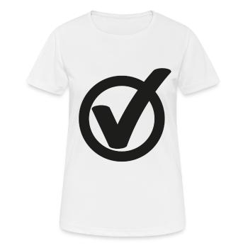 Tick Check mark sign - Women's Breathable T-Shirt - white - Front - AI Model Female 172 dark (172cm)