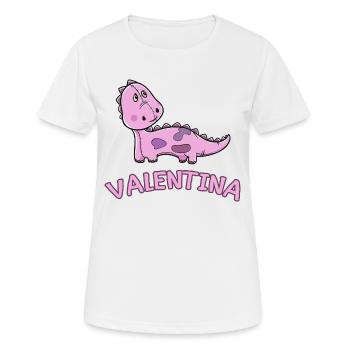 Dinosaurier lustig Kind Valentina Geschenk Geburts - Frauen T-Shirt atmungsaktiv - Weiß - Vorne - AI Model Female 172 dark (172cm)