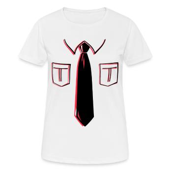 Krawatte mit Kragen 2-farbig - Women's Breathable T-Shirt - white - Front - AI Model Female 172 dark (172cm)