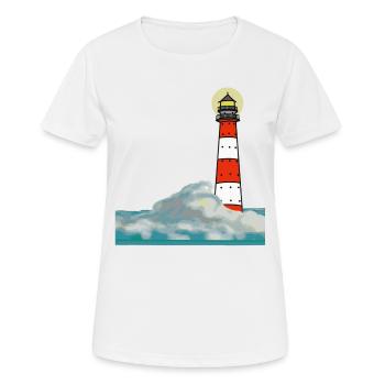Leuchtturm im Sturm - Frauen T-Shirt atmungsaktiv - Weiß - Vorne - AI Model Female 172 dark (172cm)