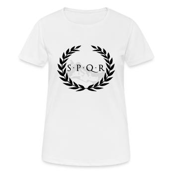 SPQR - Senatus Populus Que Romanus - Empire romain - T-shirt respirant Femme - blanc - Devant - AI Model Female 172 dark (172cm)