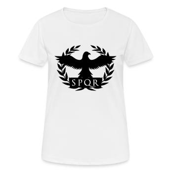 SPQR - Senatus Populus Que Romanus - Roman Eagle - Women's Breathable T-Shirt - white - Front - AI Model Female 172 dark (172cm)