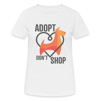 Adopt Don't Shop Shirt - Tier Rettungshund - Frauen T-Shirt atmungsaktiv - Weiß - Vorne - AI Model Female 172 dark (172cm)