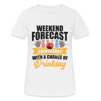Wochenendprognose Brettspiele – Bier beim Spielen - Frauen T-Shirt atmungsaktiv - Weiß - Vorne - AI Model Female 172 dark (172cm)