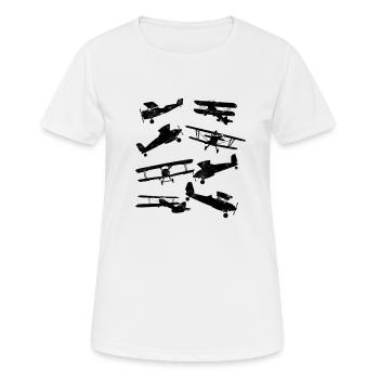 Avions à réaction Avions vintage de la Seconde Guerre mondiale - - T-shirt respirant Femme - blanc - Devant - AI Model Female 172 dark (172cm)