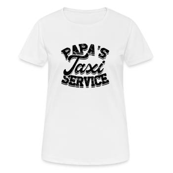 Papa's taxi service - Taxi Worker Service Driver - Frauen T-Shirt atmungsaktiv - Weiß - Vorne - AI Model Female 172 dark (172cm)
