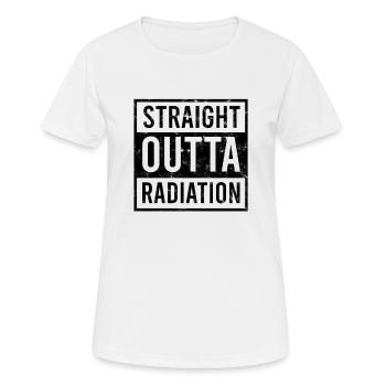 Straight Outta Strahlung - Kampf gegen Hautkrebs - Frauen T-Shirt atmungsaktiv - Weiß - Vorne - AI Model Female 172 dark (172cm)
