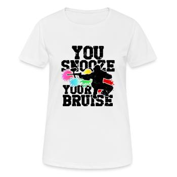 Funny Paintball You Snooze You Bruise - Équipe - T-shirt respirant Femme - blanc - Devant - AI Model Female 172 dark (172cm)