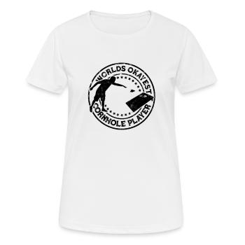 Le meilleur joueur de cornhole au monde - Board Hole Bean - T-shirt respirant Femme - blanc - Devant - AI Model Female 172 dark (172cm)