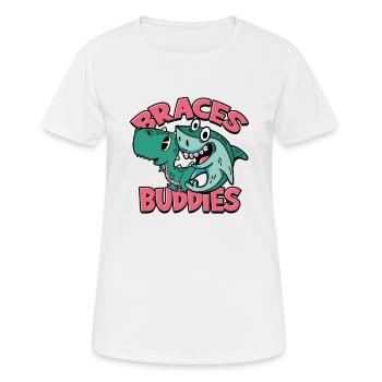 Dentiste Orthodontiste Appareils dentaires Buddies - - T-shirt respirant Femme - blanc - Devant - AI Model Female 172 dark (172cm)