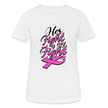 Ihr Kampf ist - Brustkrebs - Frauen T-Shirt atmungsaktiv - Weiß - Vorne - AI Model Female 172 dark (172cm)