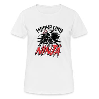 Marketing Ninja Funny Marketer Team - ausgestorben - Frauen T-Shirt atmungsaktiv - Weiß - Vorne - AI Model Female 172 dark (172cm)
