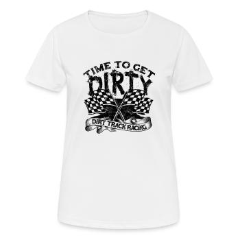 Il est temps de se salir les courses sur piste de terre battue - course - T-shirt respirant Femme - blanc - Devant - AI Model Female 172 dark (172cm)