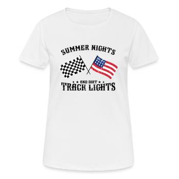 Nuits d’été et lumières de piste de terre - course - T-shirt respirant Femme - blanc - Devant - AI Model Female 172 dark (172cm)