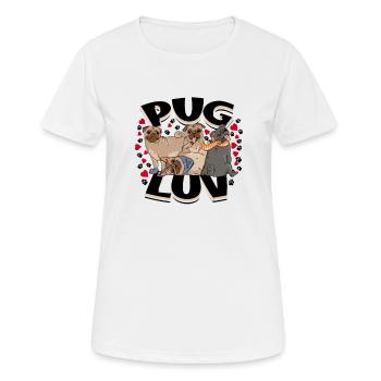 Pug Luv - chiens - T-shirt respirant Femme - blanc - Devant - AI Model Female 172 dark (172cm)