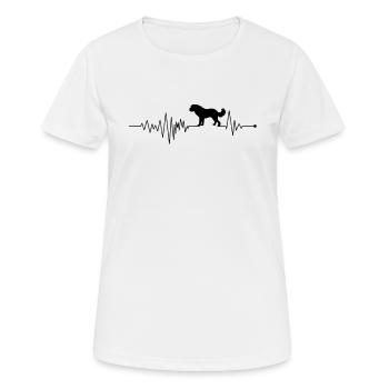 Heartbeat avec st bernard chien - st bernard lover - T-shirt respirant Femme - blanc - Devant - AI Model Female 172 dark (172cm)