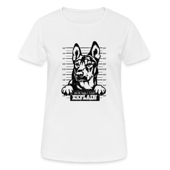 Cher papa, je peux expliquer - malinois - T-shirt respirant Femme - blanc - Devant - AI Model Female 172 dark (172cm)