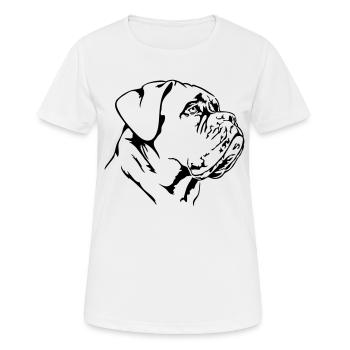 DOGUE DE BORDEAUX - Bordeaux Dogue Allemand Wilsigns - T-shirt respirant Femme - blanc - Devant - AI Model Female 172 dark (172cm)