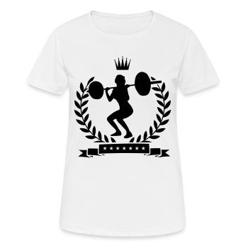 fille de remise en forme de levage - T-shirt respirant Femme - blanc - Devant - AI Model Female 172 dark (172cm)