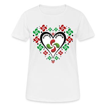Basque Heart - Cœur Basque - T-shirt respirant Femme - blanc - Devant - AI Model Female 172 dark (172cm)