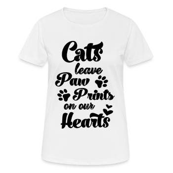 Cats leave paw prints in our hearts - Women's Breathable T-Shirt - white - Front - AI Model Female 172 dark (172cm)