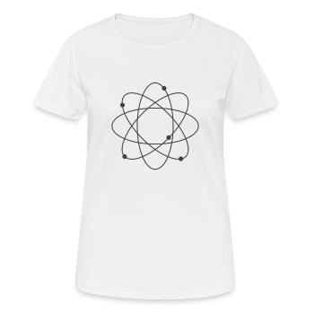 Atom - Frauen T-Shirt atmungsaktiv - Weiß - Vorne - AI Model Female 172 dark (172cm)