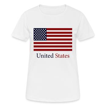 Flagge der Vereinigten Staaten - Frauen T-Shirt atmungsaktiv - Weiß - Vorne - AI Model Female 172 dark (172cm)