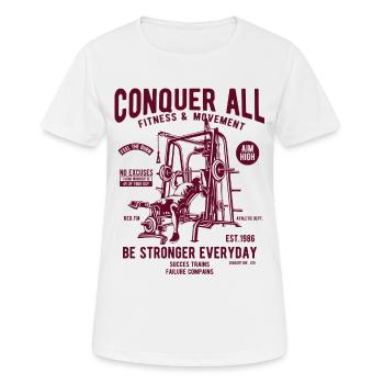 Power Mode Fitness Lifestyle Sport Bodybuilder Gym - Frauen T-Shirt atmungsaktiv - Weiß - Vorne - AI Model Female 172 dark (172cm)
