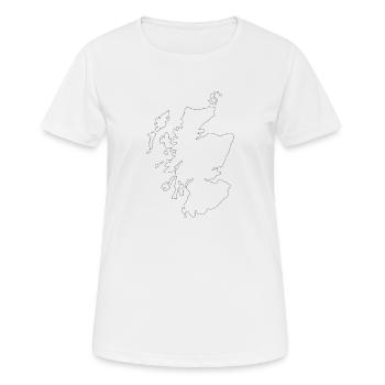 Schottland-Karte - Frauen T-Shirt atmungsaktiv - Weiß - Vorne - AI Model Female 172 dark (172cm)