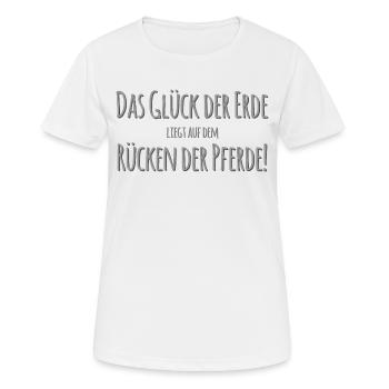 Das Glück der Erde liegt auf dem Rücken der Pferde - Frauen T-Shirt atmungsaktiv - Weiß - Vorne - AI Model Female 172 dark (172cm)
