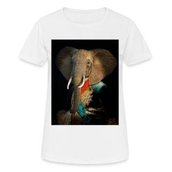The King elephant - Women's Breathable T-Shirt - white - Front - AI Model Female 172 dark (172cm)