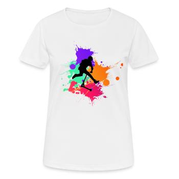 trottinette freestyle - T-shirt respirant Femme - blanc - Devant - AI Model Female 172 dark (172cm)