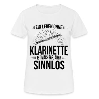 Klarinette Klarinettenspieler Klarinettist - Frauen T-Shirt atmungsaktiv - Weiß - Vorne - AI Model Female 172 dark (172cm)