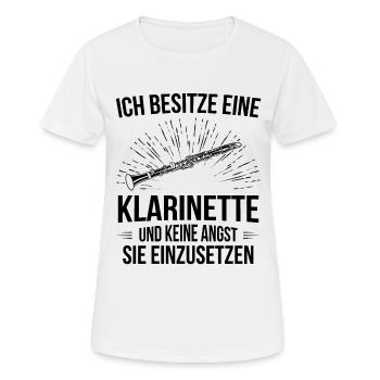 Klarinette Klarinettenspieler Klarinettist - Frauen T-Shirt atmungsaktiv - Weiß - Vorne - AI Model Female 172 dark (172cm)