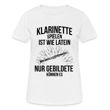 Klarinette Klarinettenspieler Klarinettist - Frauen T-Shirt atmungsaktiv - Weiß - Vorne - AI Model Female 172 dark (172cm)