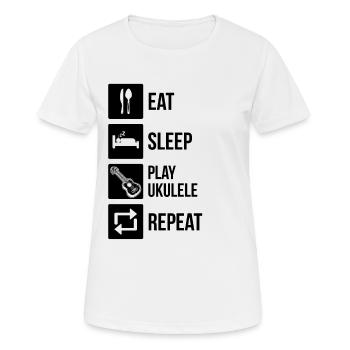 Ukulélé Joueur de ukulélé Ukuléléliste - T-shirt respirant Femme - blanc - Devant - AI Model Female 172 dark (172cm)