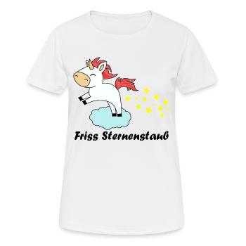 Friss Sternenstaub Einhorn Wolke Sterne Geschenk - Frauen T-Shirt atmungsaktiv - Weiß - Vorne - AI Model Female 172 dark (172cm)