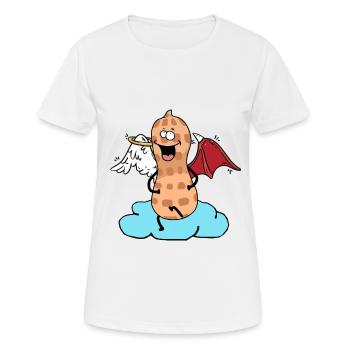 Céleste cacahuète ange petit diable nuage noix - T-shirt respirant Femme - blanc - Devant - AI Model Female 172 dark (172cm)