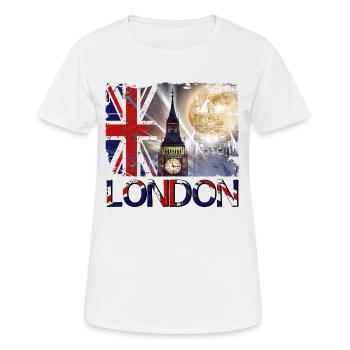 London England UK Flagge Big Ben Tower Bridge - Frauen T-Shirt atmungsaktiv - Weiß - Vorne - AI Model Female 172 dark (172cm)