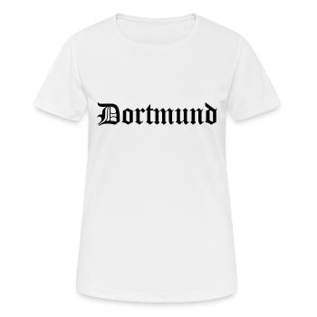 Dortmund Oldschool lettering black - Women's Breathable T-Shirt - white - Front - AI Model Female 172 dark (172cm)